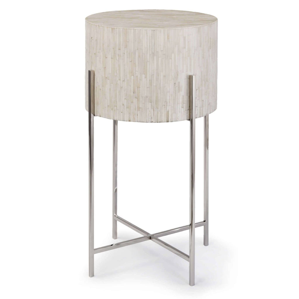 Bone Drum Table | Polished Nickel
