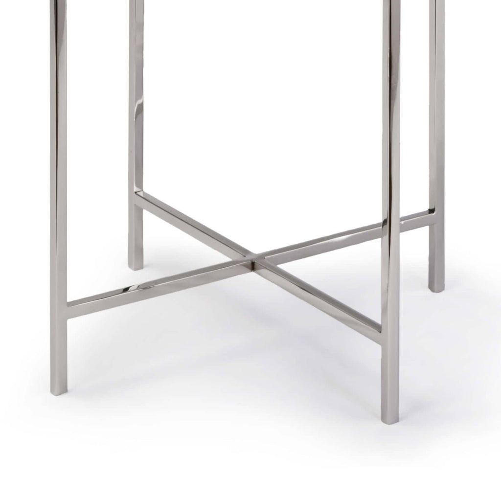 Bone Drum Table | Polished Nickel