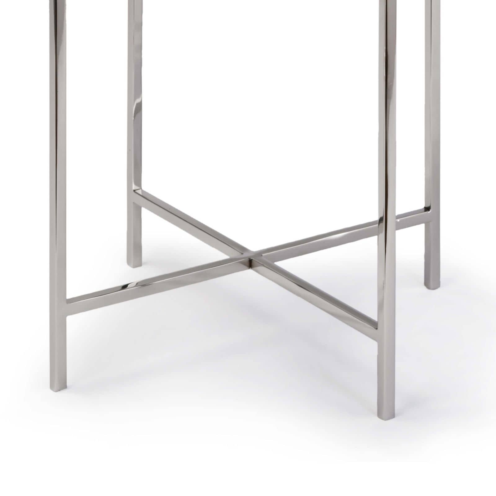 Bone Drum Table | Polished Nickel
