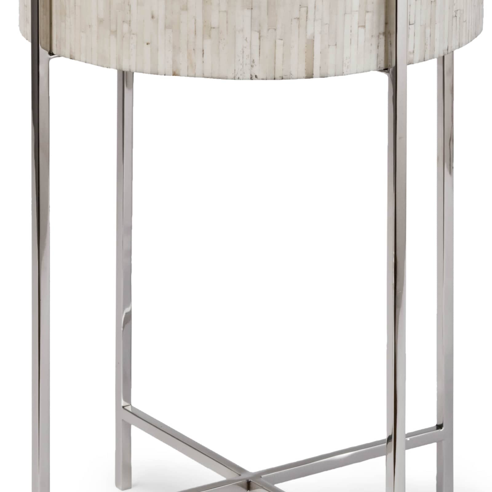 Bone Drum Table | Polished Nickel