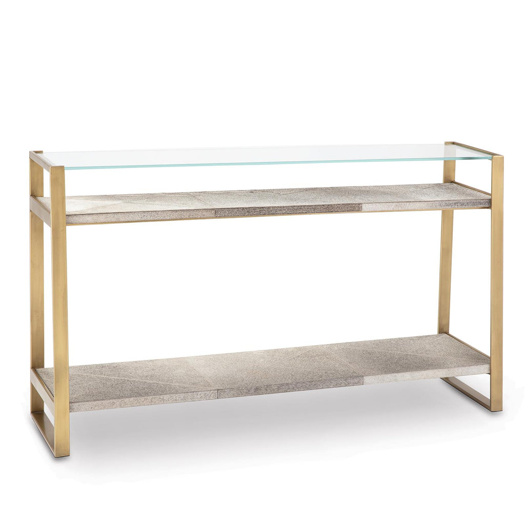 Andres Hair on Hide Console Large | Brass
