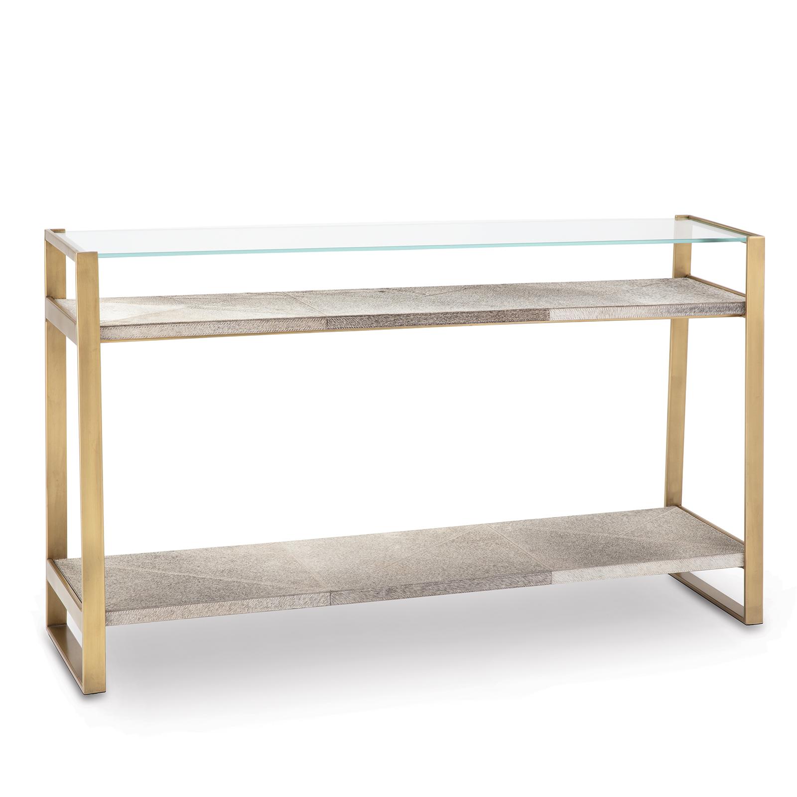 Andres Hair on Hide Console Large | Brass