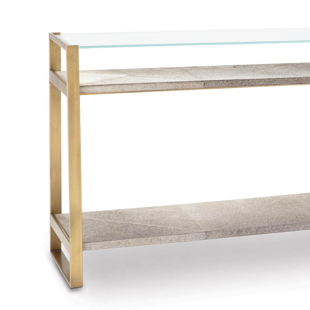 Andres Hair on Hide Console Large | Brass