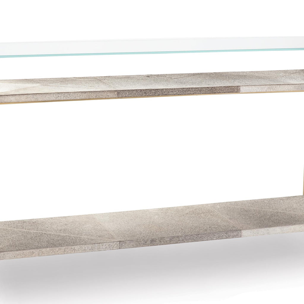 Andres Hair on Hide Console Large | Brass