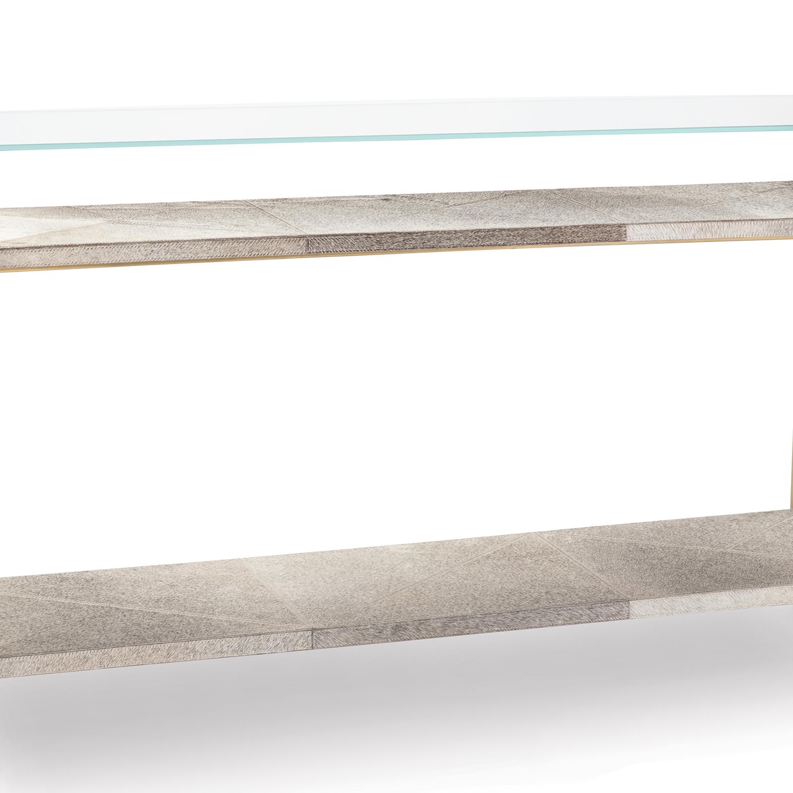 Andres Hair on Hide Console Large | Brass