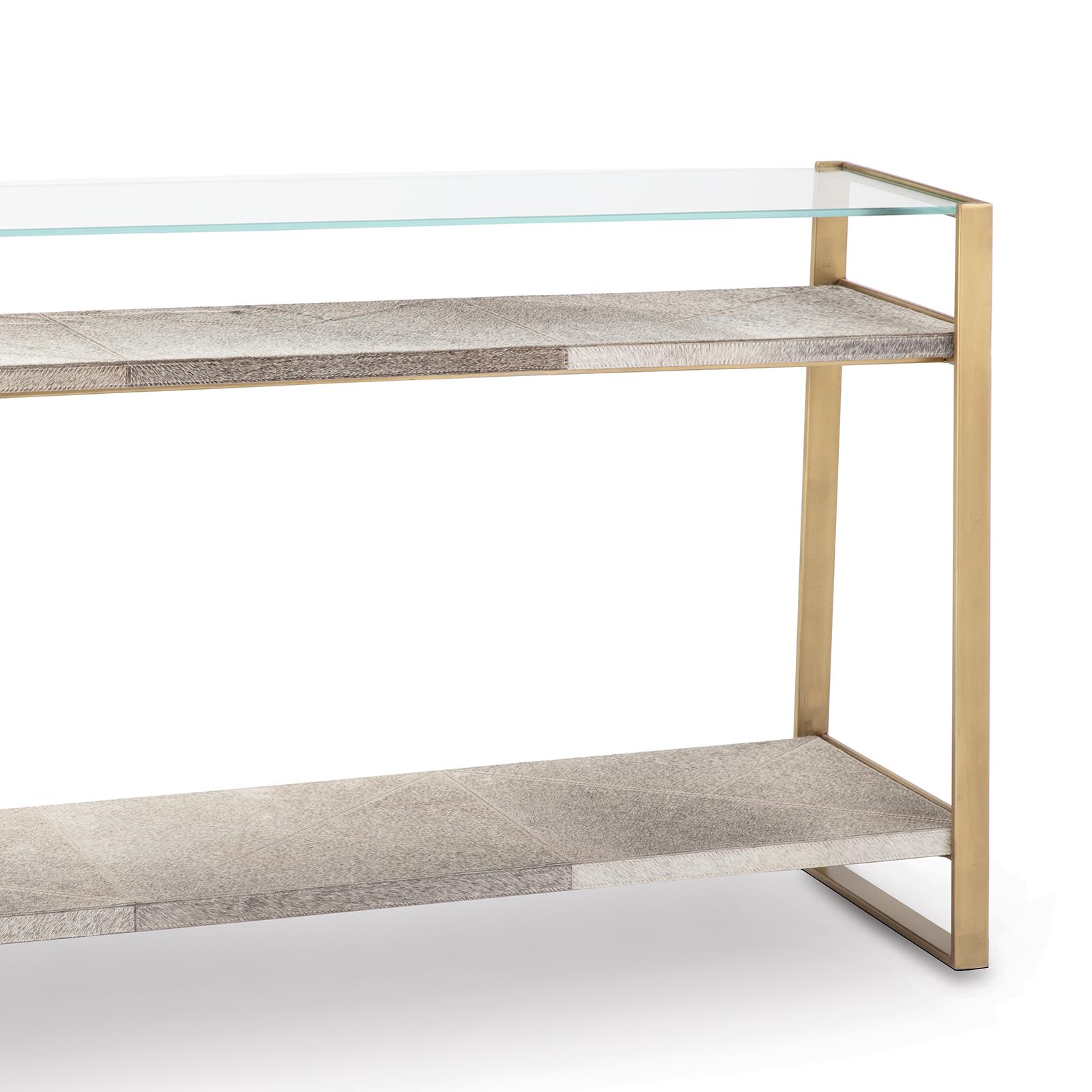 Andres Hair on Hide Console Large | Brass