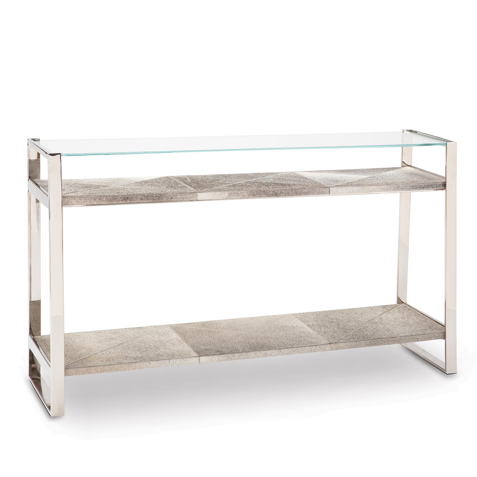 Andres Hair on Hide Console Large | Polished Nickel