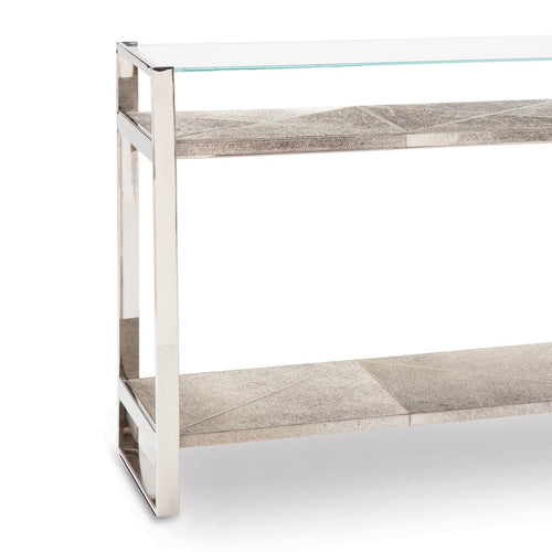 Andres Hair on Hide Console Large | Polished Nickel