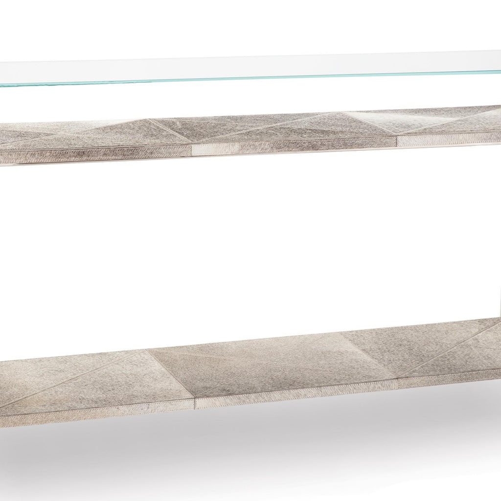 Andres Hair on Hide Console Large | Polished Nickel
