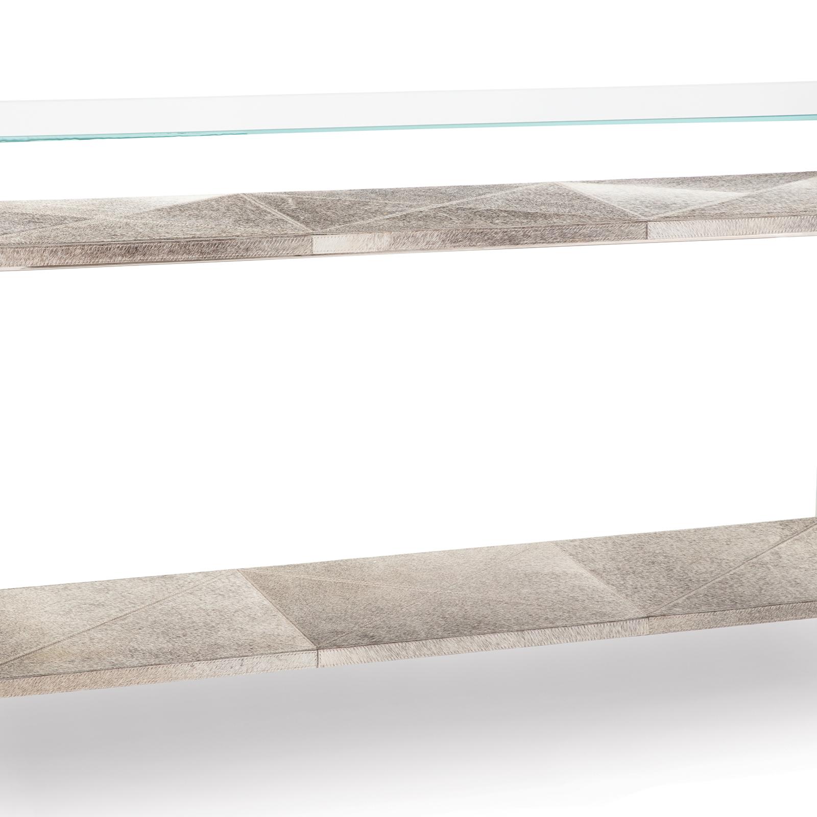 Andres Hair on Hide Console Large | Polished Nickel