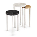 Andres Hair on Hide Mixer Table Set | Polished Nickel