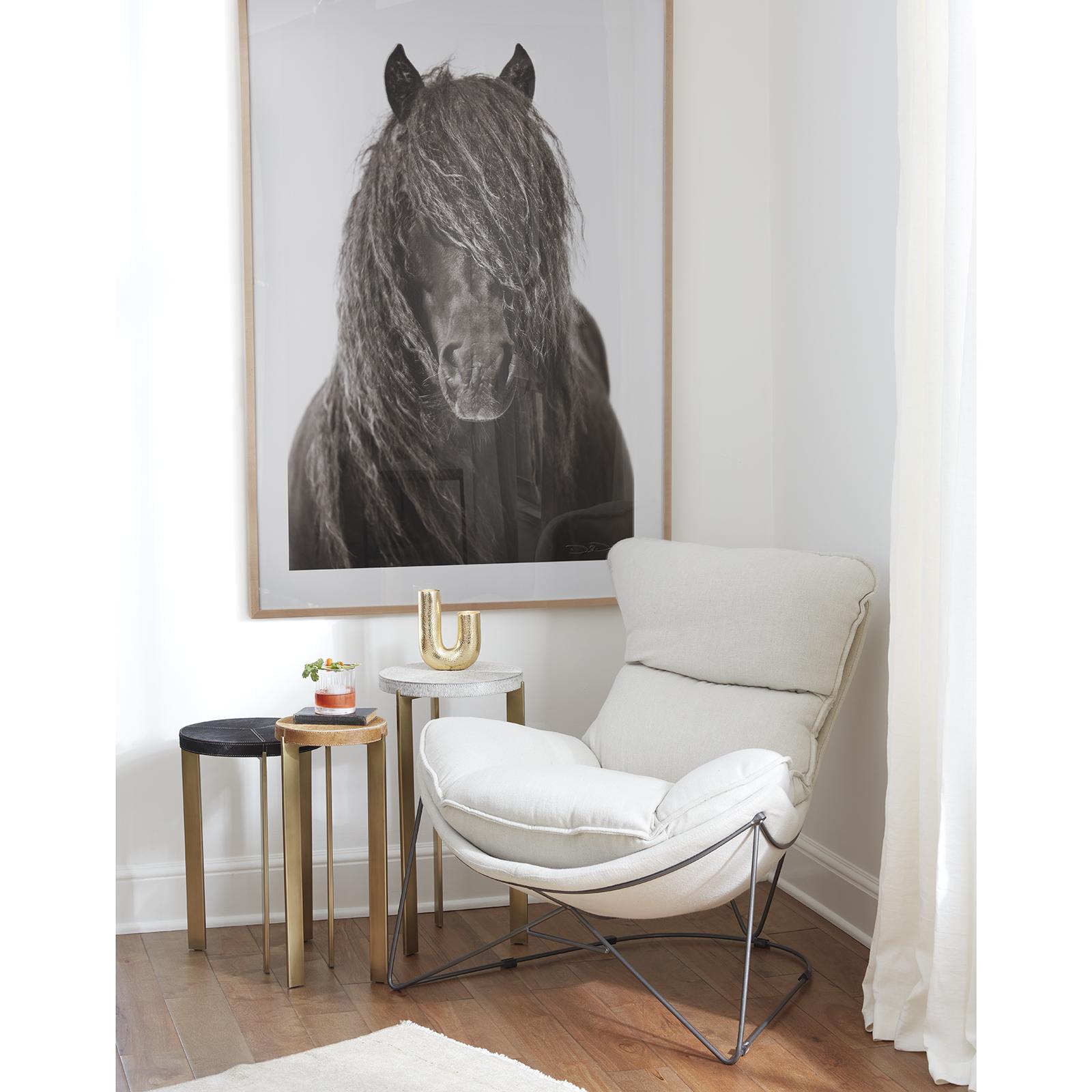 Andres Hair on Hide Mixer Table Set | Brass