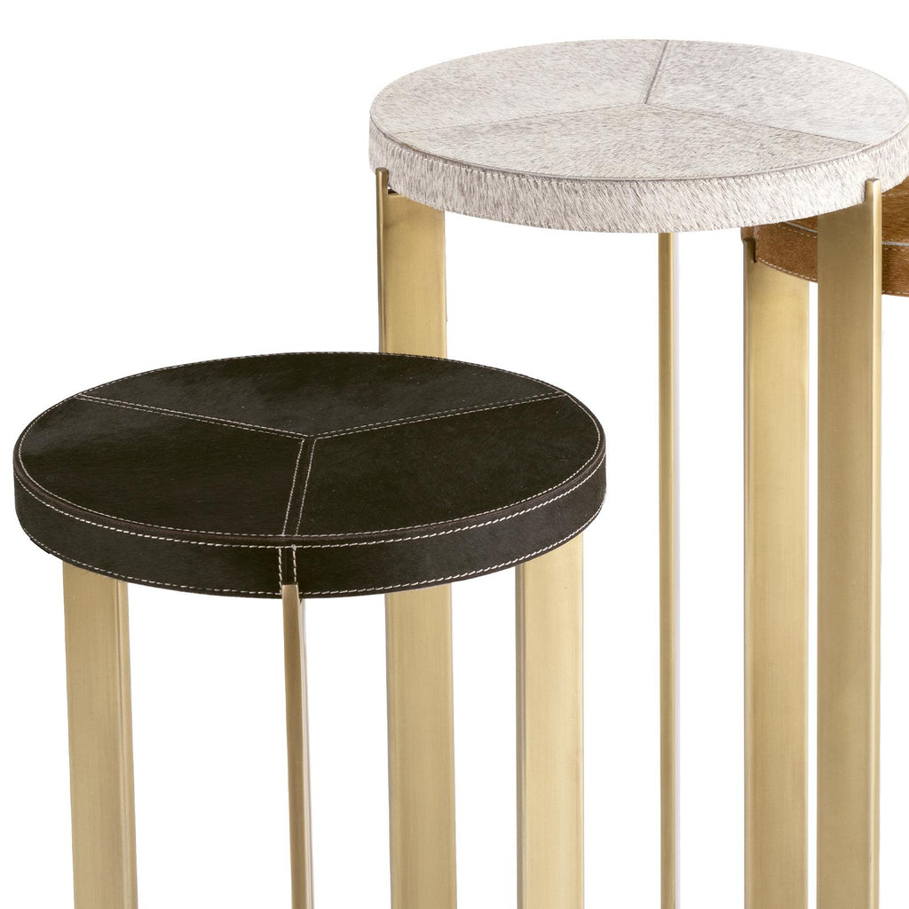 Andres Hair on Hide Mixer Table Set | Brass