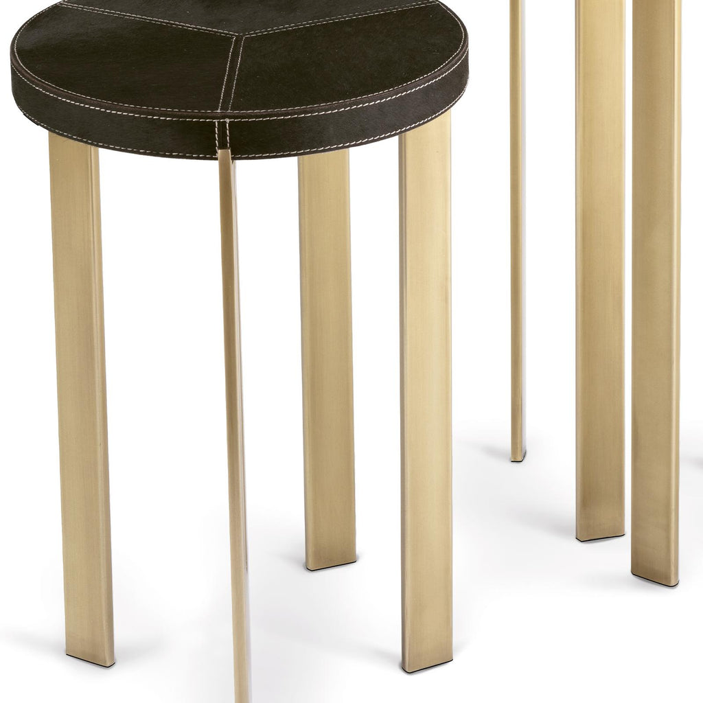Andres Hair on Hide Mixer Table Set | Brass