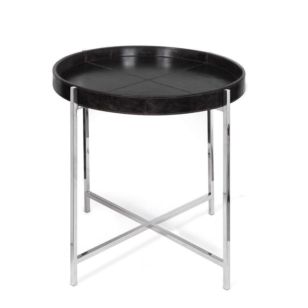 Derby Leather Tray Table | Black