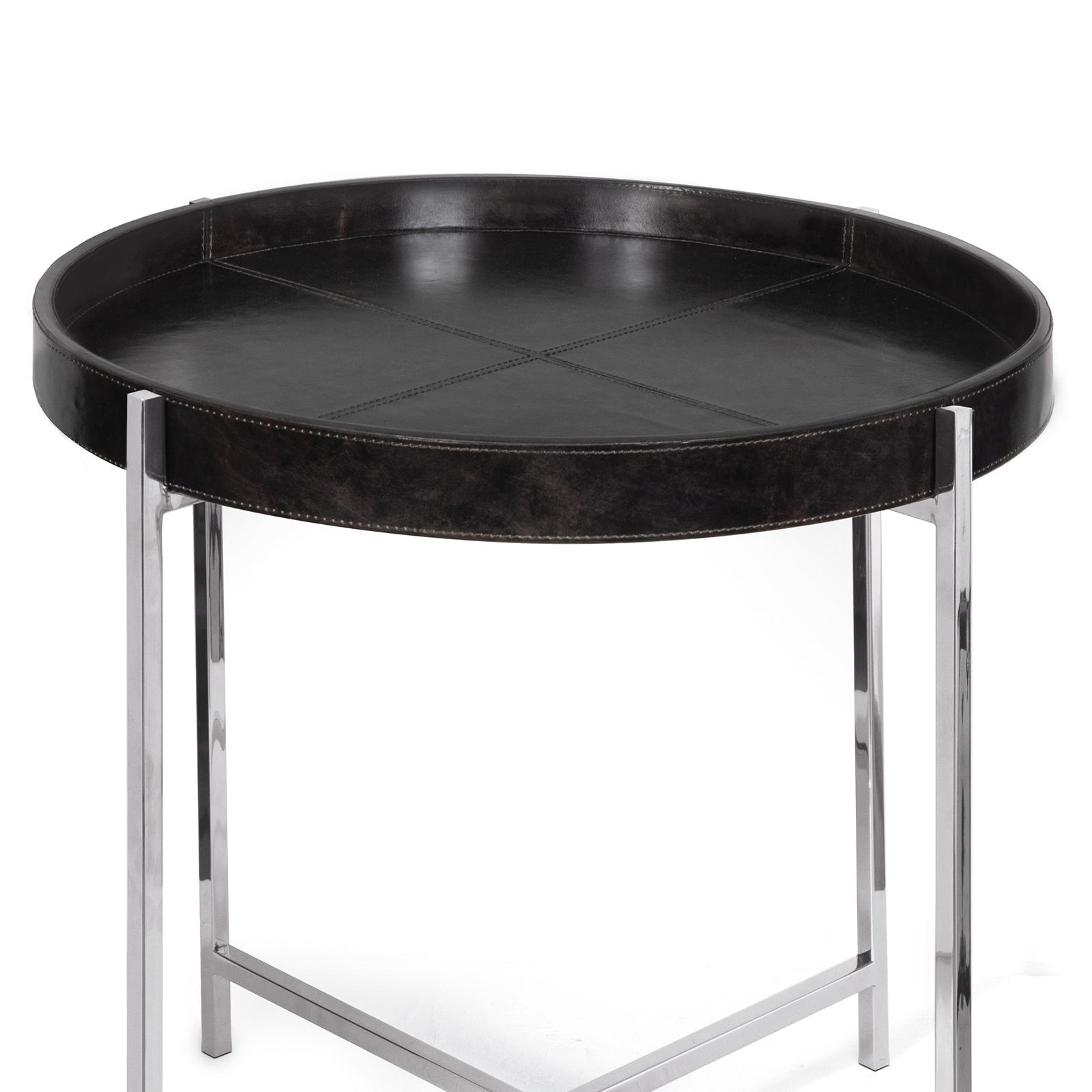 Derby Leather Tray Table | Black