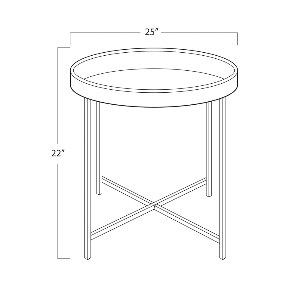 Derby Leather Tray Table | Black