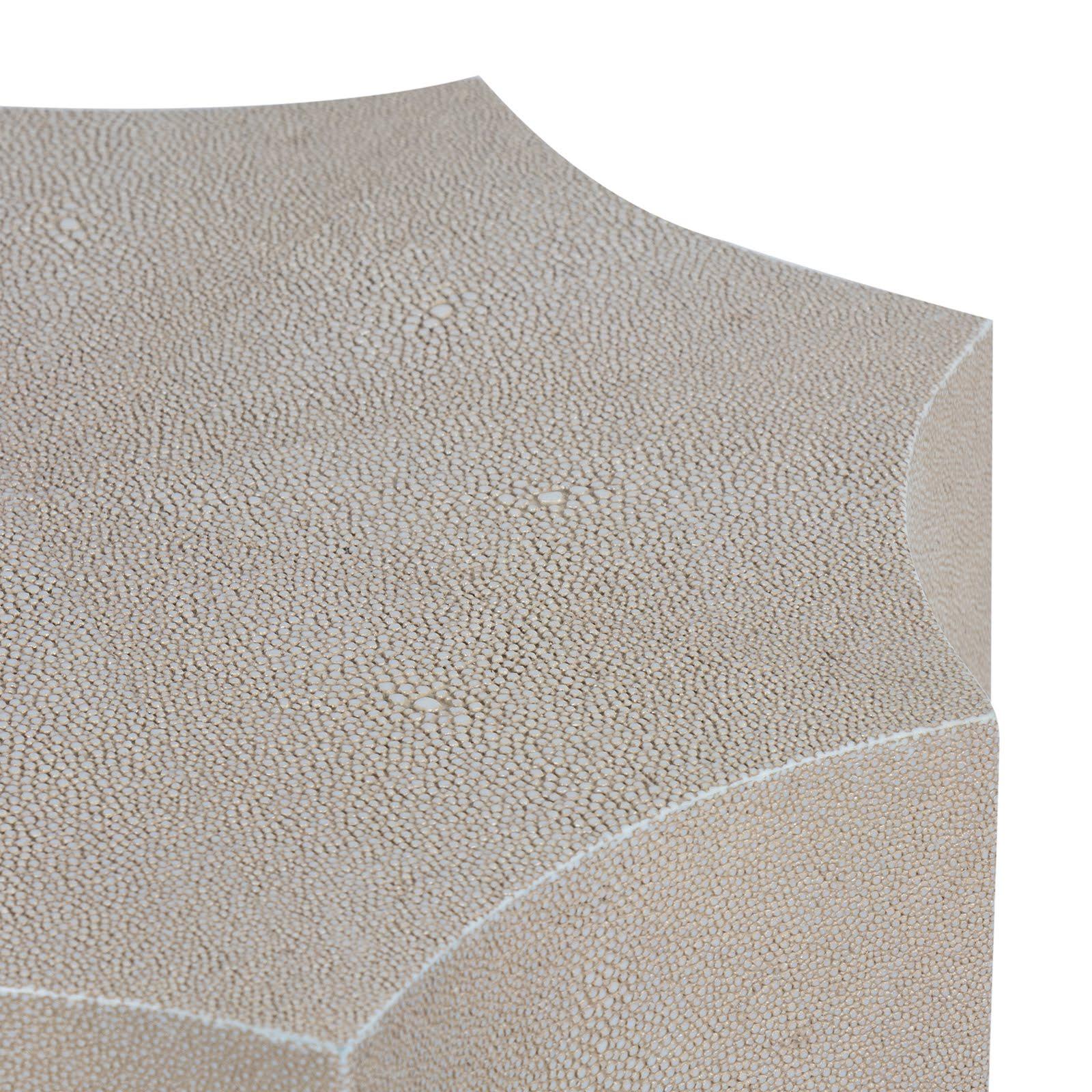 Marilyn Shagreen Side Table Small | Ivory Grey