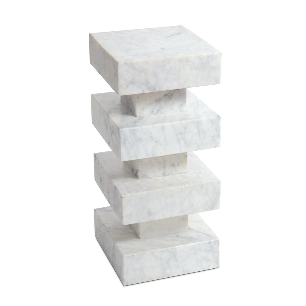 Charli Marble Accent Table | White