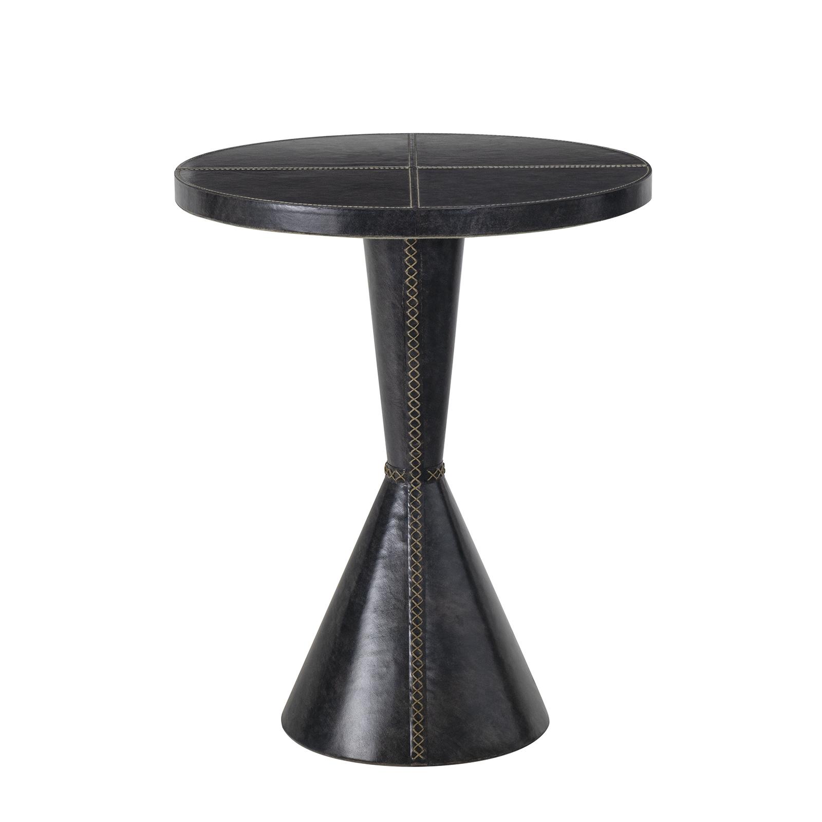 Gabe Leather Accent Table | Black