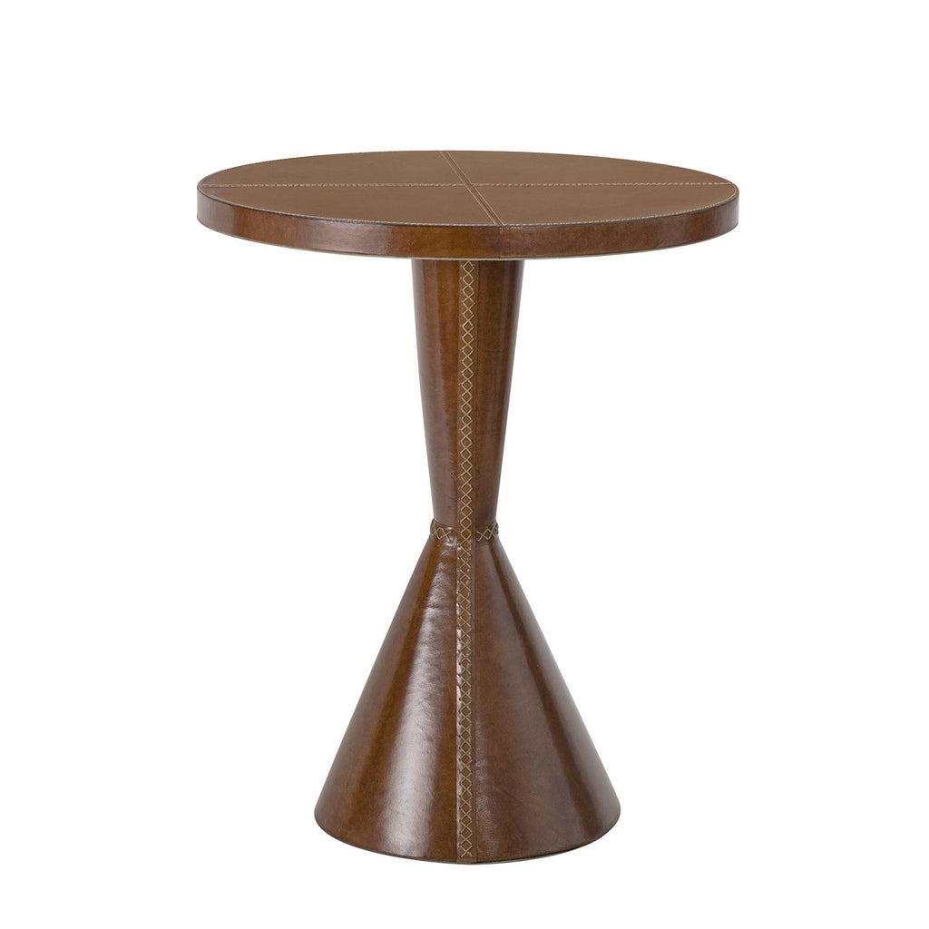 Gabe Leather Accent Table | Cognac