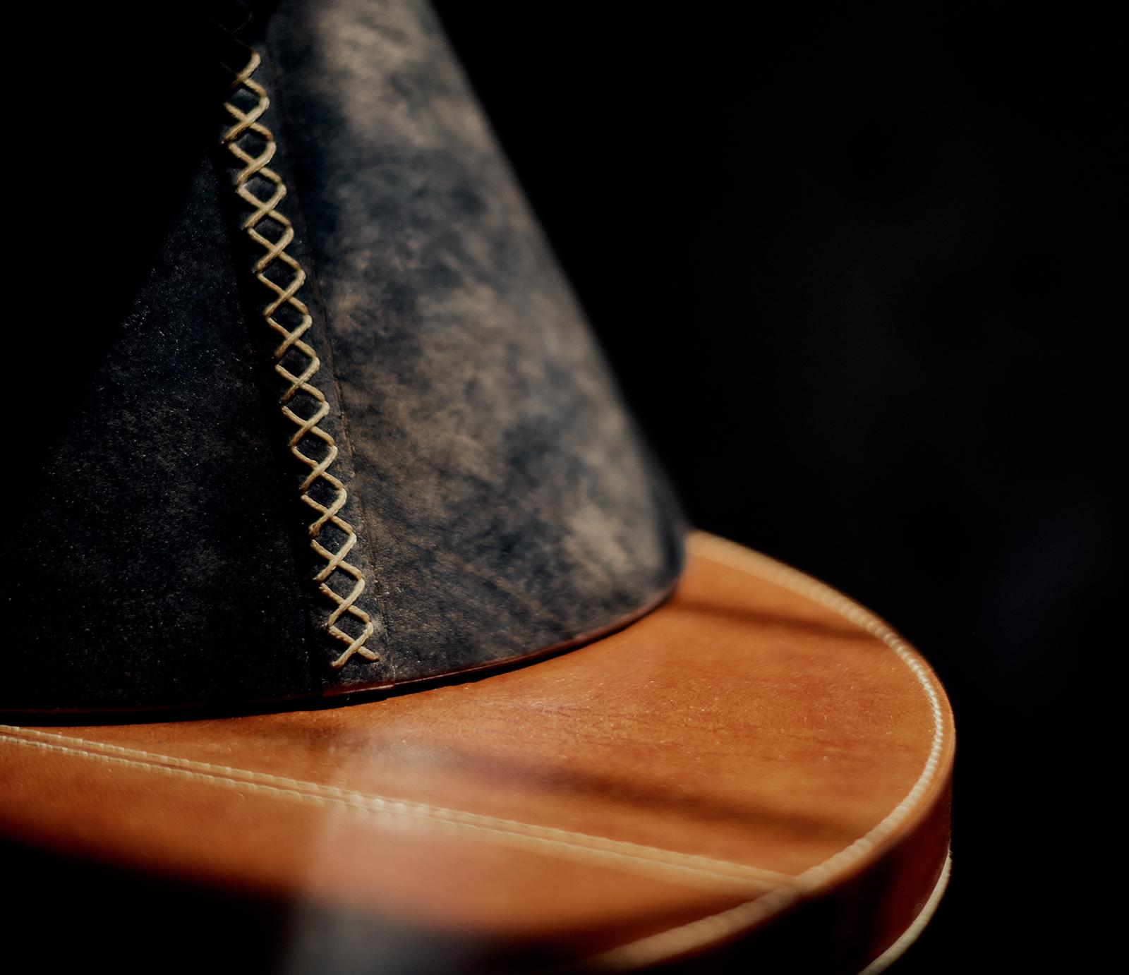 Gabe Leather Accent Table | Cognac