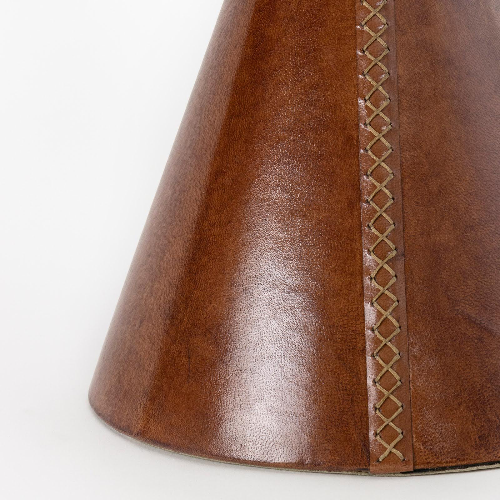 Gabe Leather Accent Table | Cognac