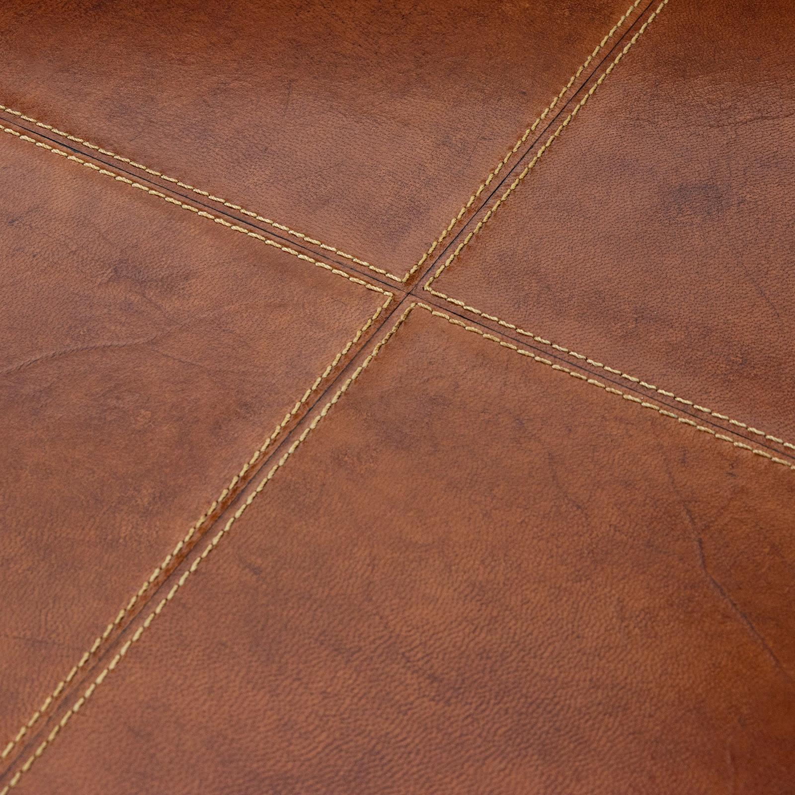 Gabe Leather Accent Table | Cognac
