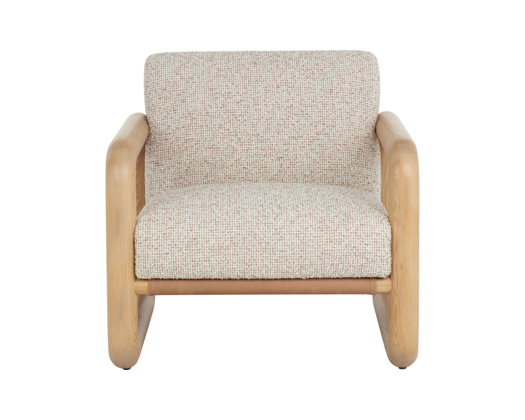 Nubo Lounge Chair - Noah Ecru / Nubuck Tan Leather