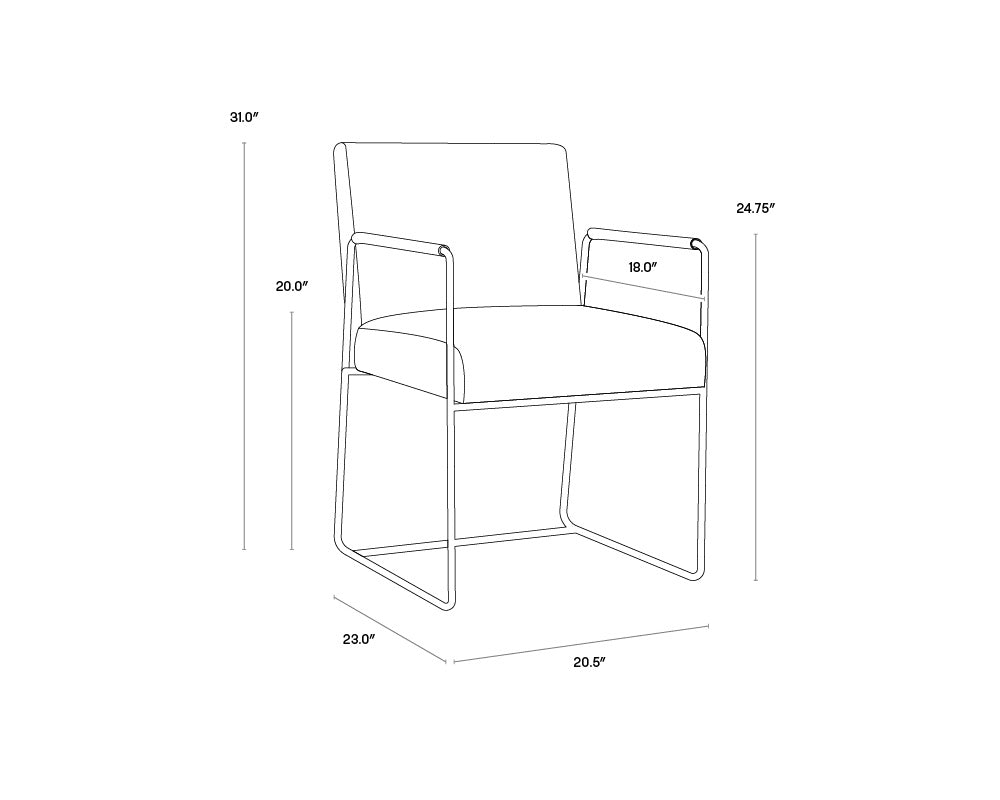 Balford Dining Armchair - Arena Cement