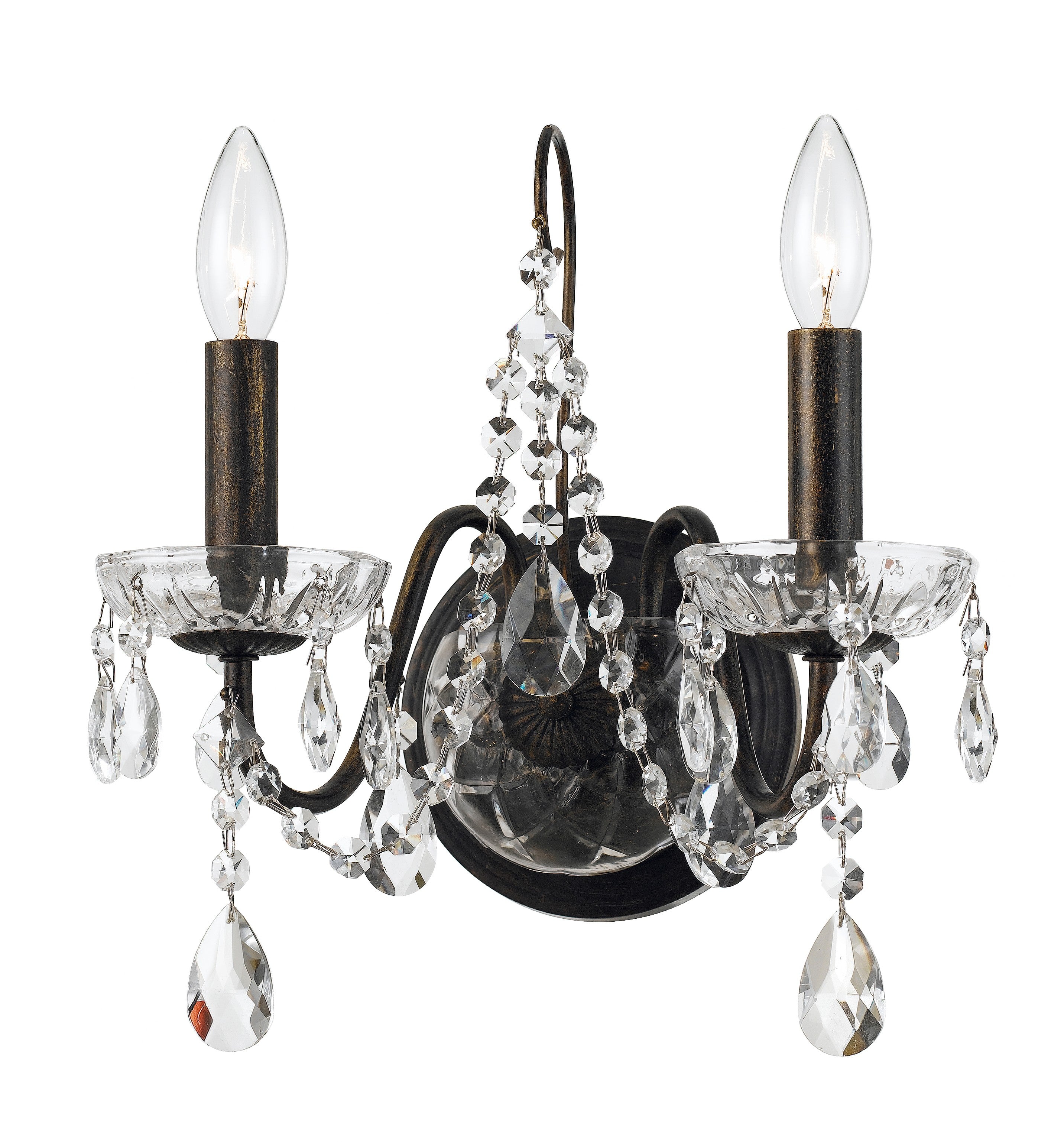 Butler 14'' Swarovski Strass Crystal English Bronze Sconce