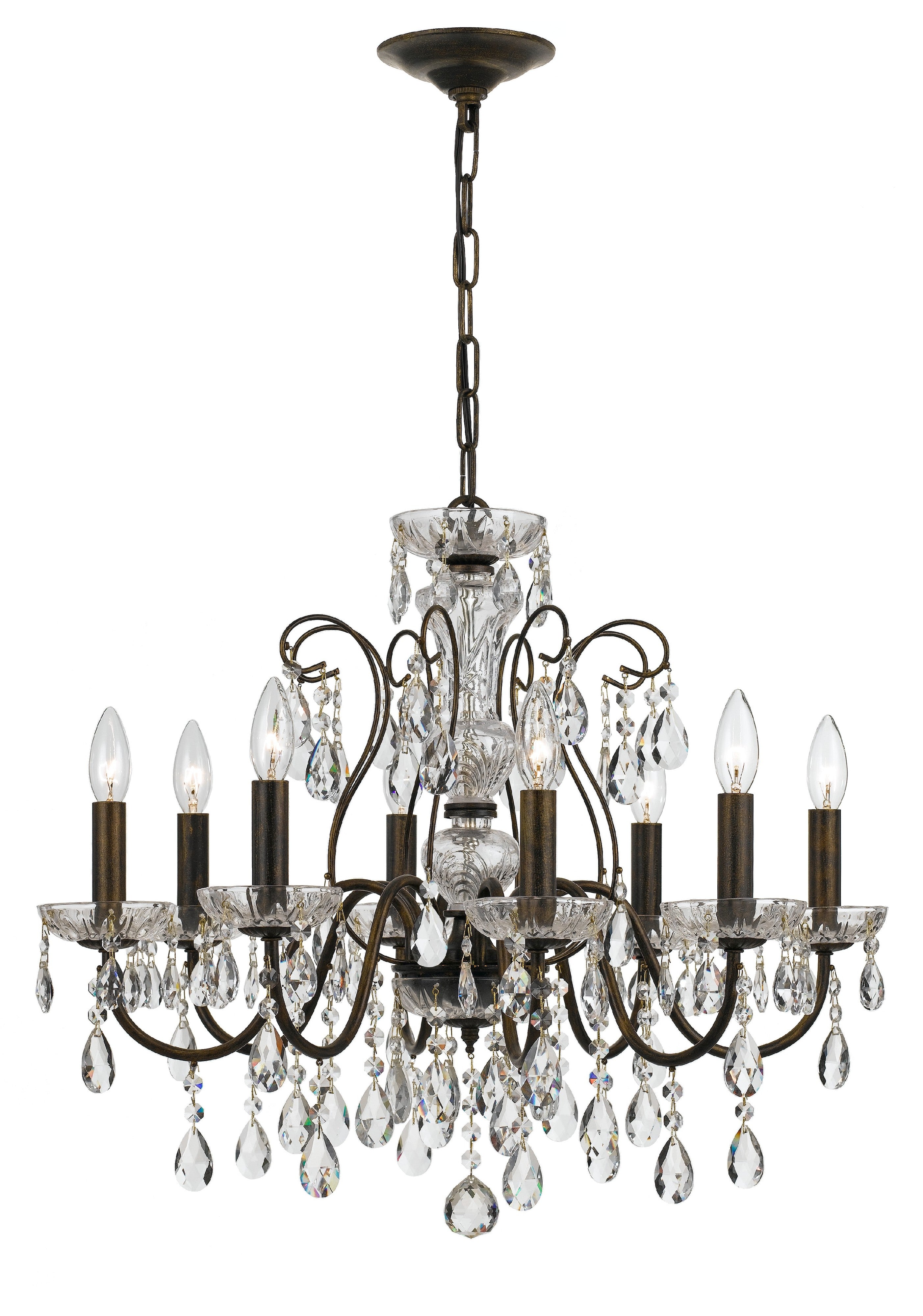 Butler 25.5'' Swarovski Spectra Crystal English Bronze Chandelier