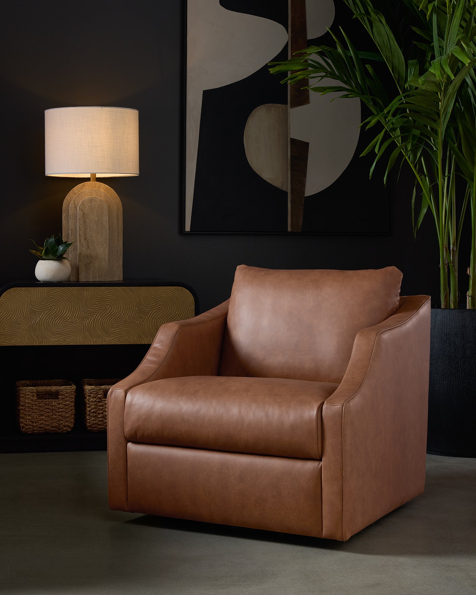 Algarve Nightstand - Black / Champagne Gold