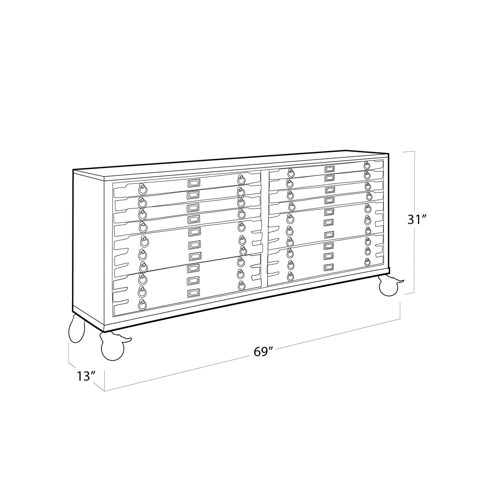 Printmakers Console 12 Drawers