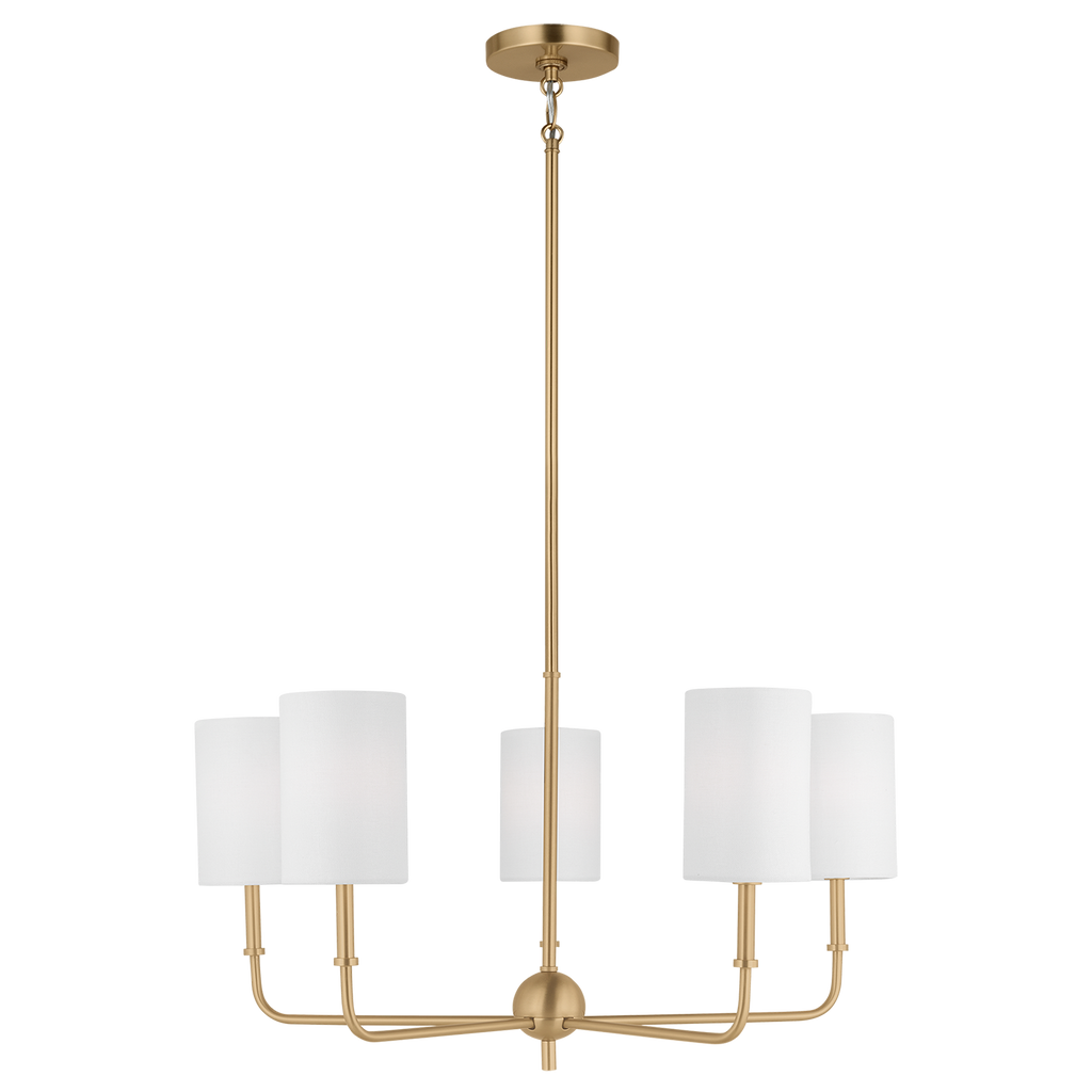 Foxdale 5-Light Chandelier | Satin Brass Bulbs Included