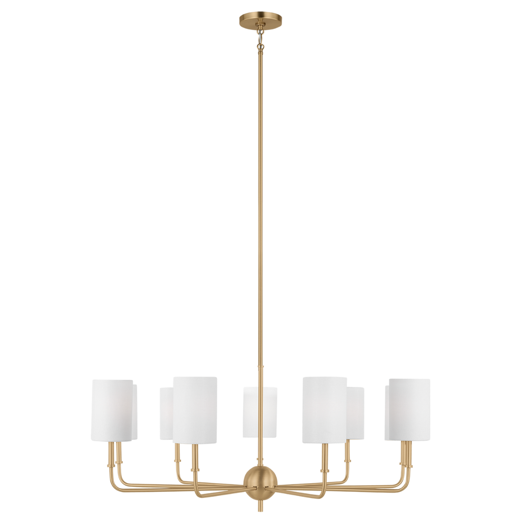 Foxdale 9-Light Chandelier | Satin Brass Bulbs Included