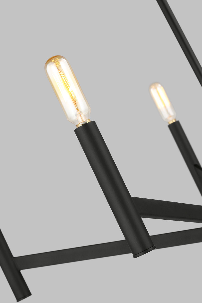 Vector Five Light Chandelier Midnight Black Bulbs Included