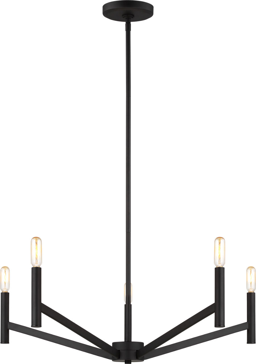 Vector Five Light Chandelier Midnight Black