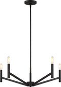 Vector Five Light Chandelier Midnight Black