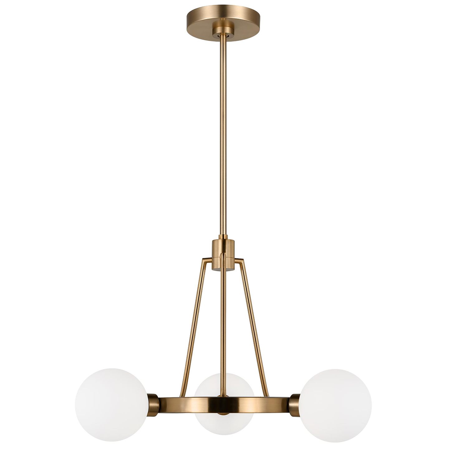 Clybourn Three Light Chandelier Satin Brass