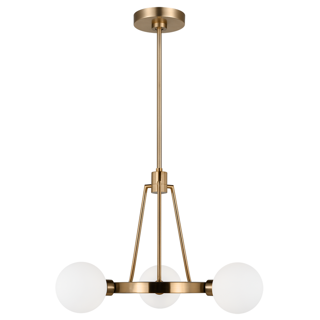 Clybourn Three Light Chandelier Satin Brass