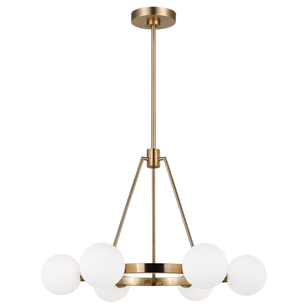 Clybourn Six Light Chandelier Satin Brass
