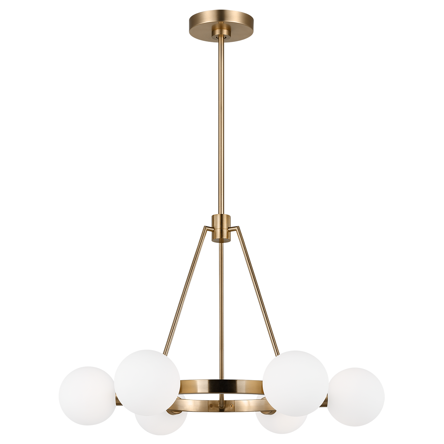 Clybourn Six Light Chandelier Satin Brass