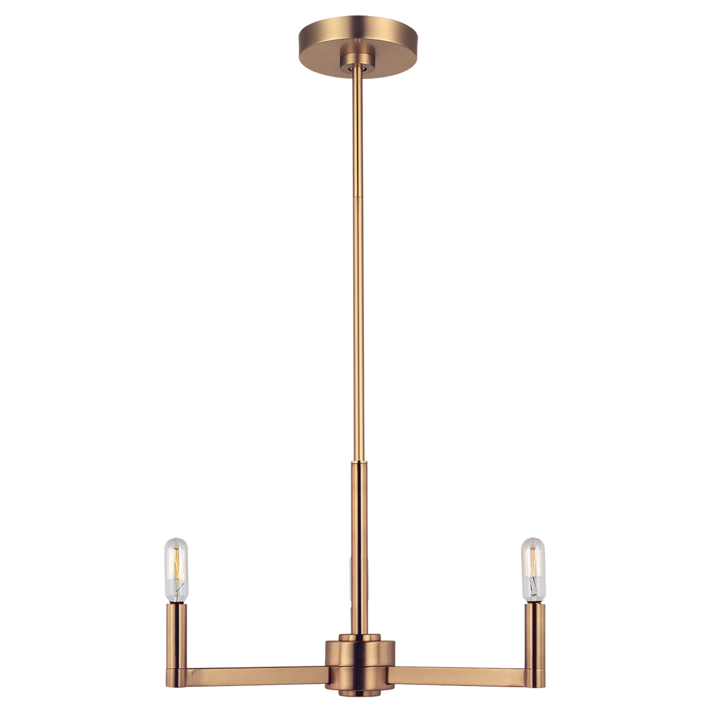 Fullton 3-Light Chandelier | Satin Brass | No Shade Bulb(s) Not Included