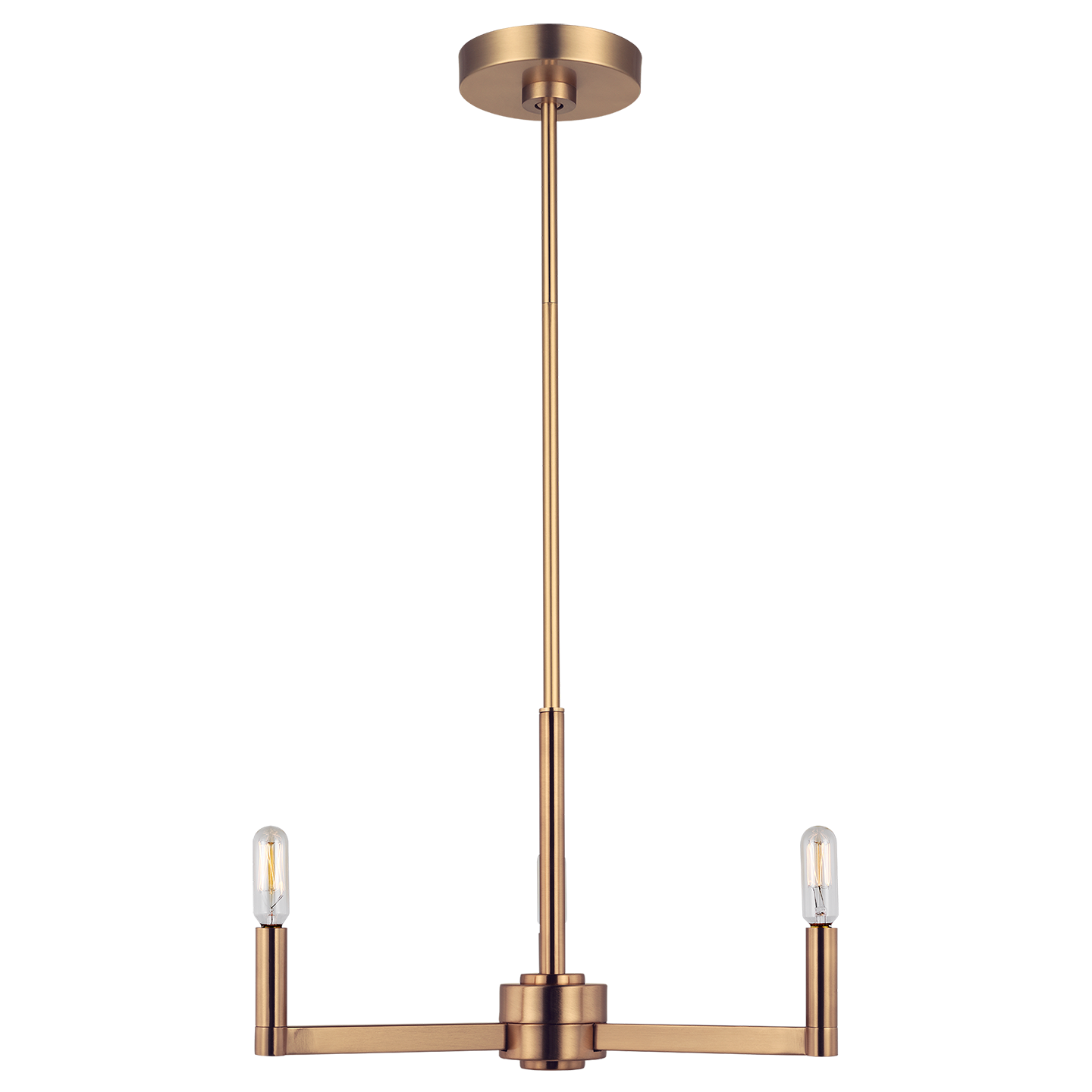 Fullton 3-Light Chandelier | Satin Brass | No Shade Bulb(s) Not Included