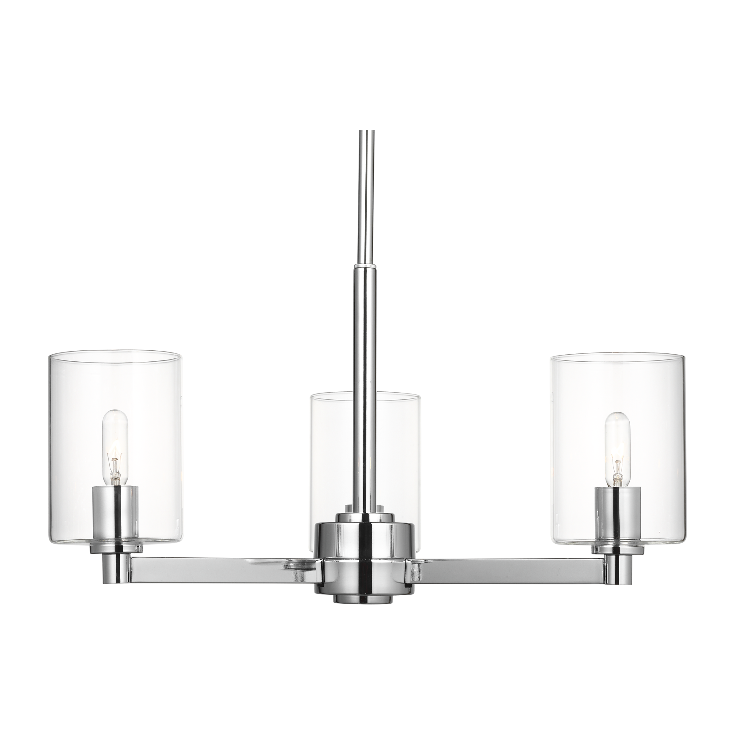 Fullton 3-Light Chandelier | Chrome | Clear Glass Bulb(s) Not Included