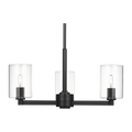 Fullton 3-Light Chandelier | Midnight Black | Clear Glass Bulb(s) Not Included