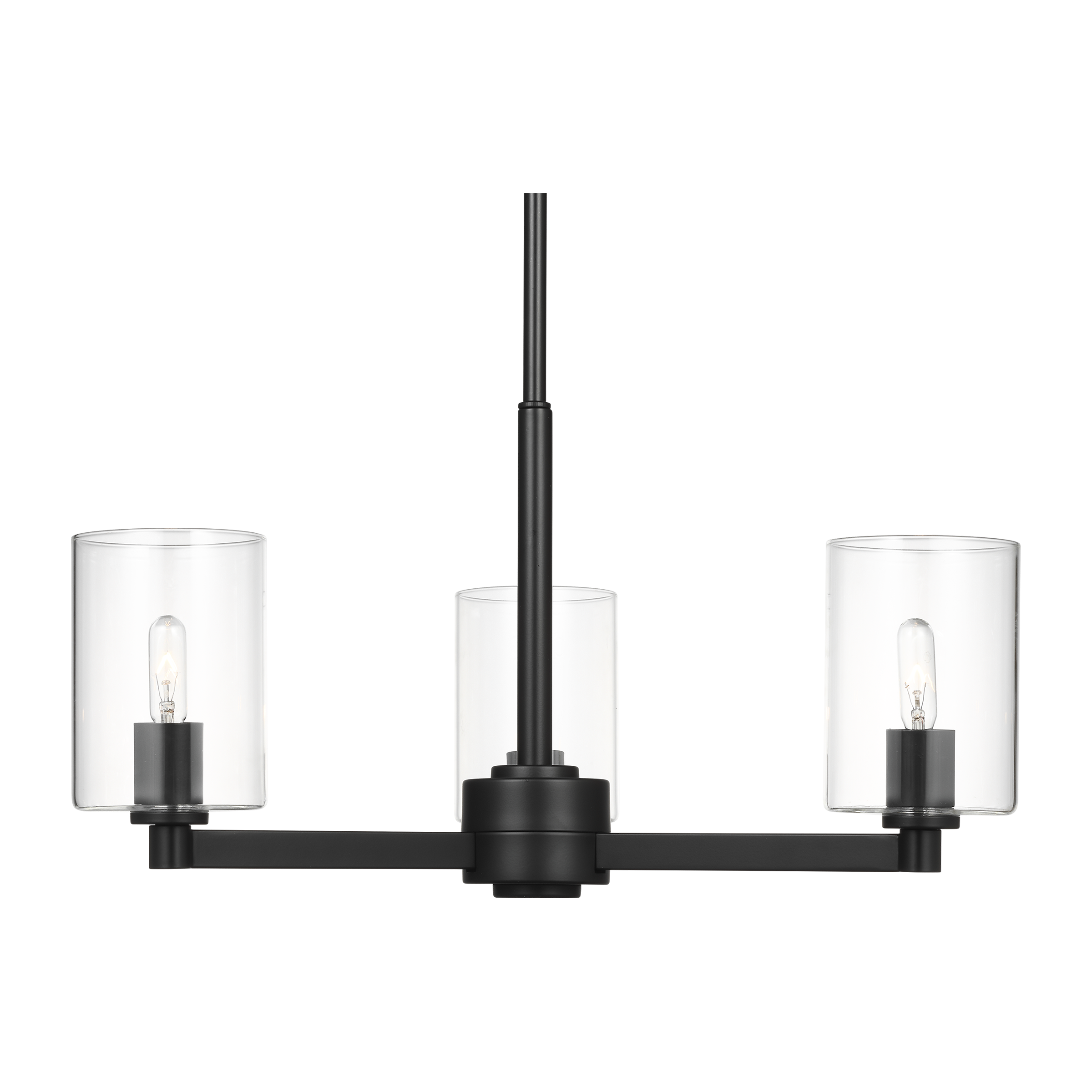 Fullton 3-Light Chandelier | Midnight Black | Clear Glass Bulb(s) Not Included