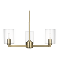 Fullton 3-Light Chandelier | Satin Brass | Clear Glass Bulb(s) Not Included
