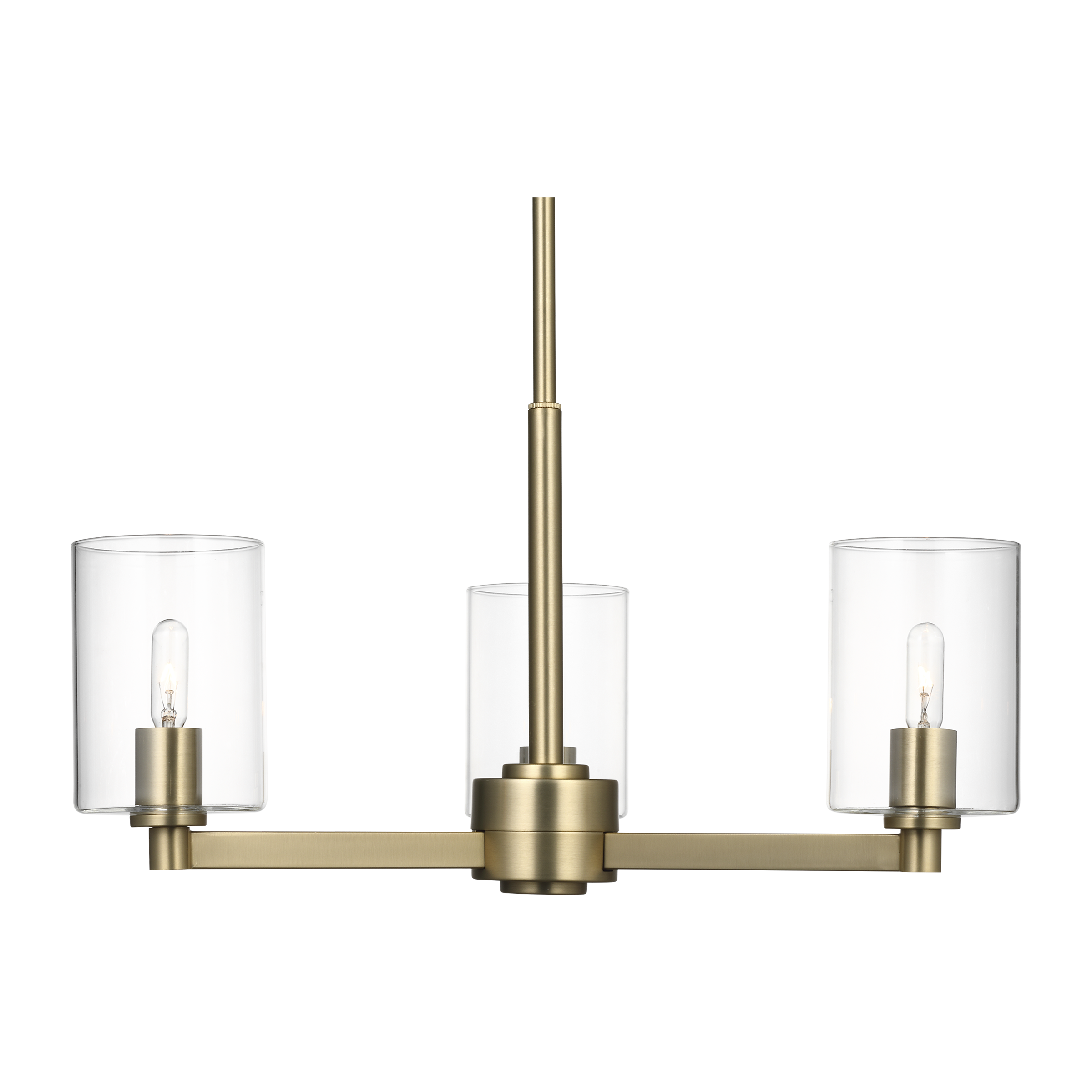Fullton 3-Light Chandelier | Satin Brass | Clear Glass Bulb(s) Not Included